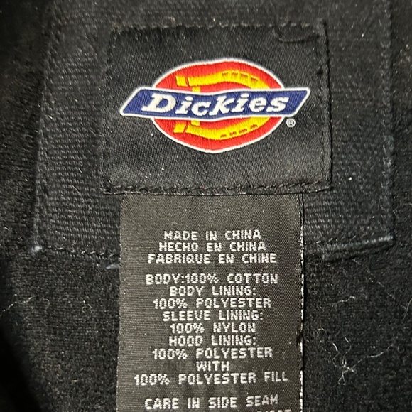 Dickies Men’s Big &Tall Size XL TL Black Coat Rigid Duck Hooded Heavyweight Work - Picture 10 of 12